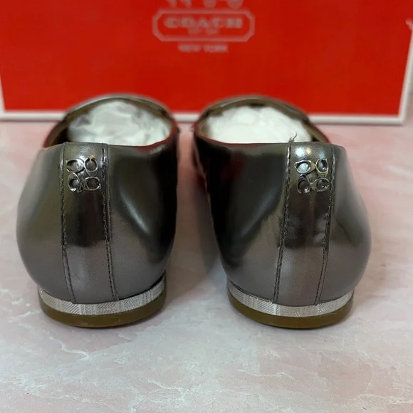 Coach Tabitha Mirror Metallic Warm Pewter Loafers - Picture 3 of 9